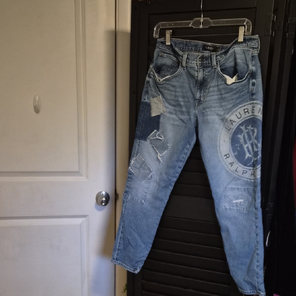Ralph Lauren Light Blue Distressed Women's Relaxed Jeans
